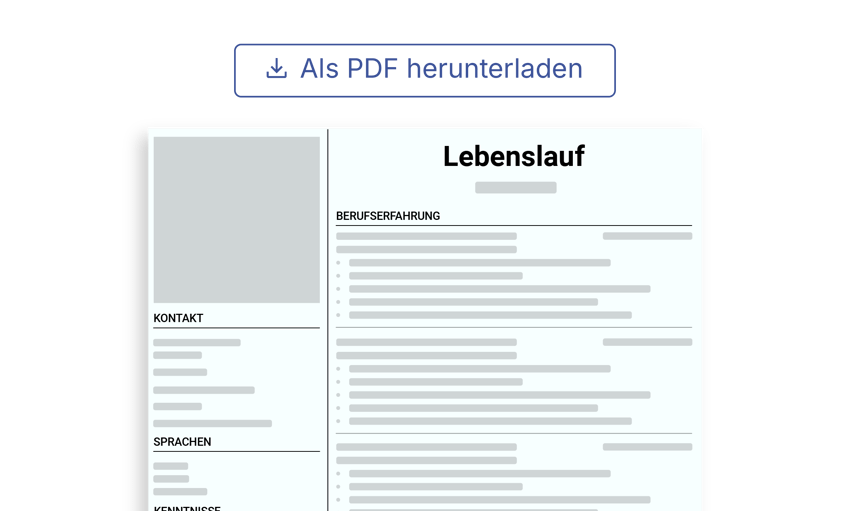 Professioneller Lebenslauf als PDF herunterladen