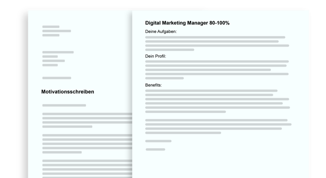 Individuell auf die Stelle abgestimmtes Motivationsschreiben