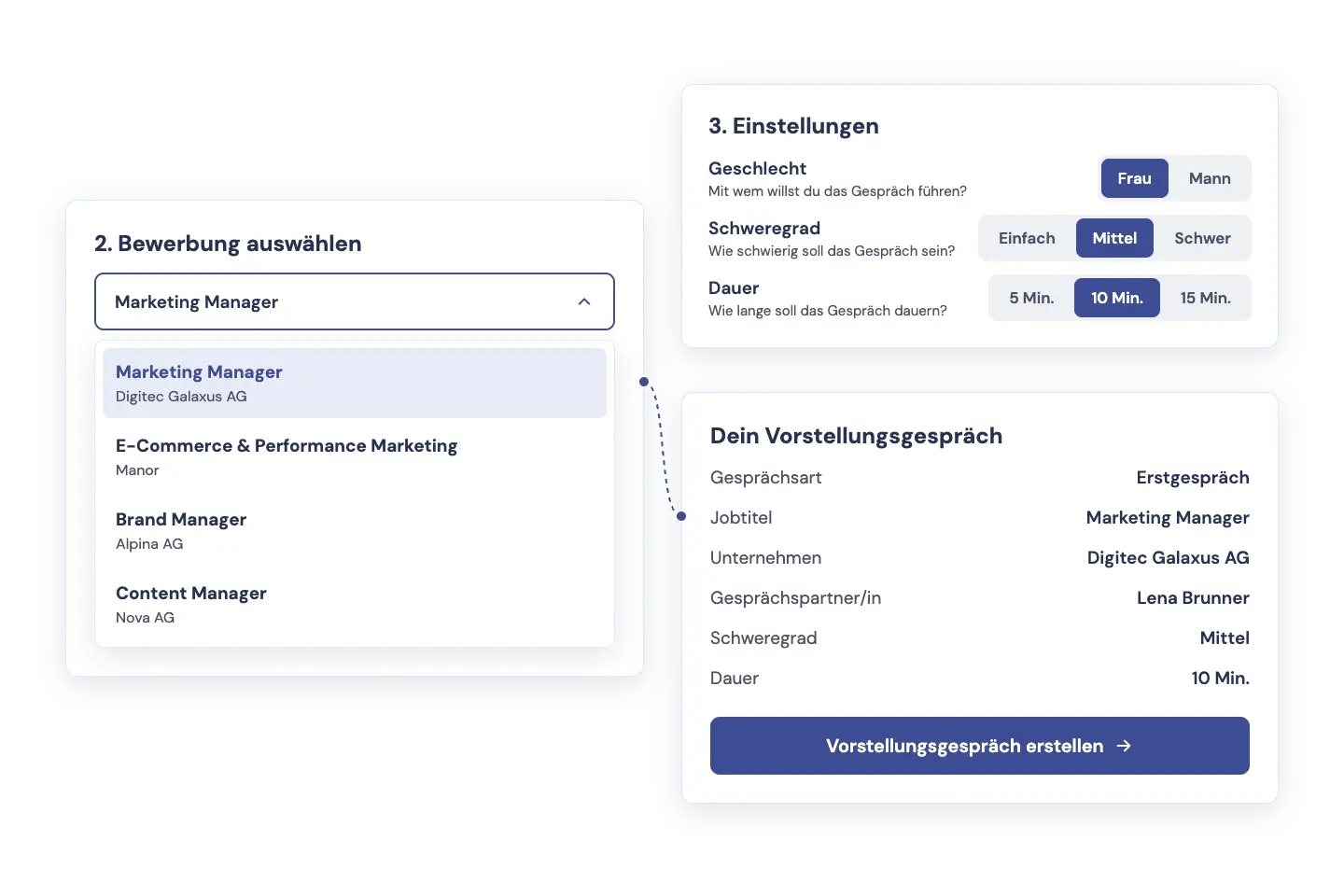 Vorstellungsgespräch spezifisch auf deine Bewerbung üben