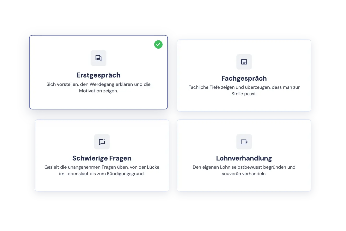Gesprächsarten im Interviewtrainer von Truast