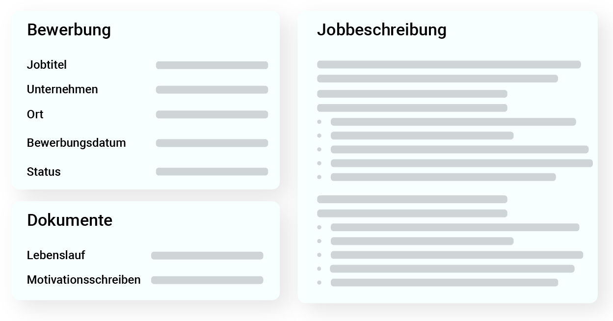 Bewerbung erfassen