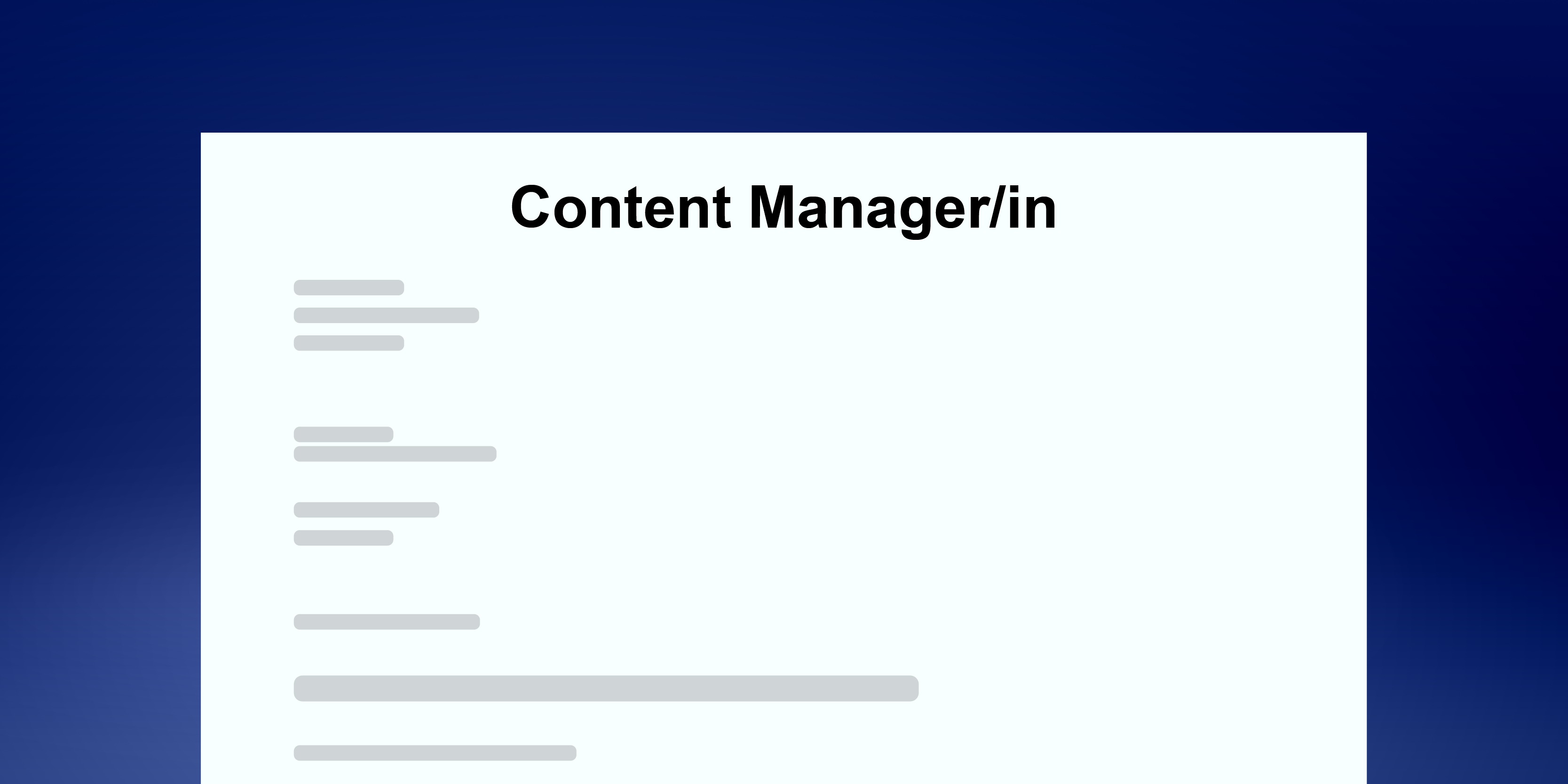 Motivationsschreiben Content Manager/in Schweiz – Muster und Vorlage mit Beispieltext für die Bewerbung im Content Marketing