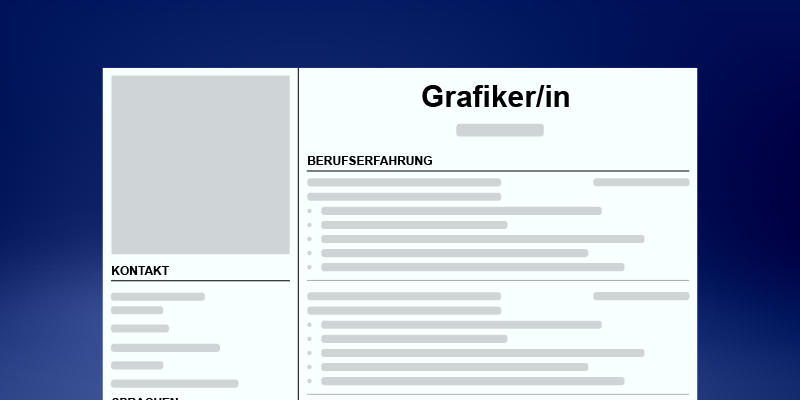 Beispiel eines Lebenslaufs von einem Grafiker/in in der Schweiz
