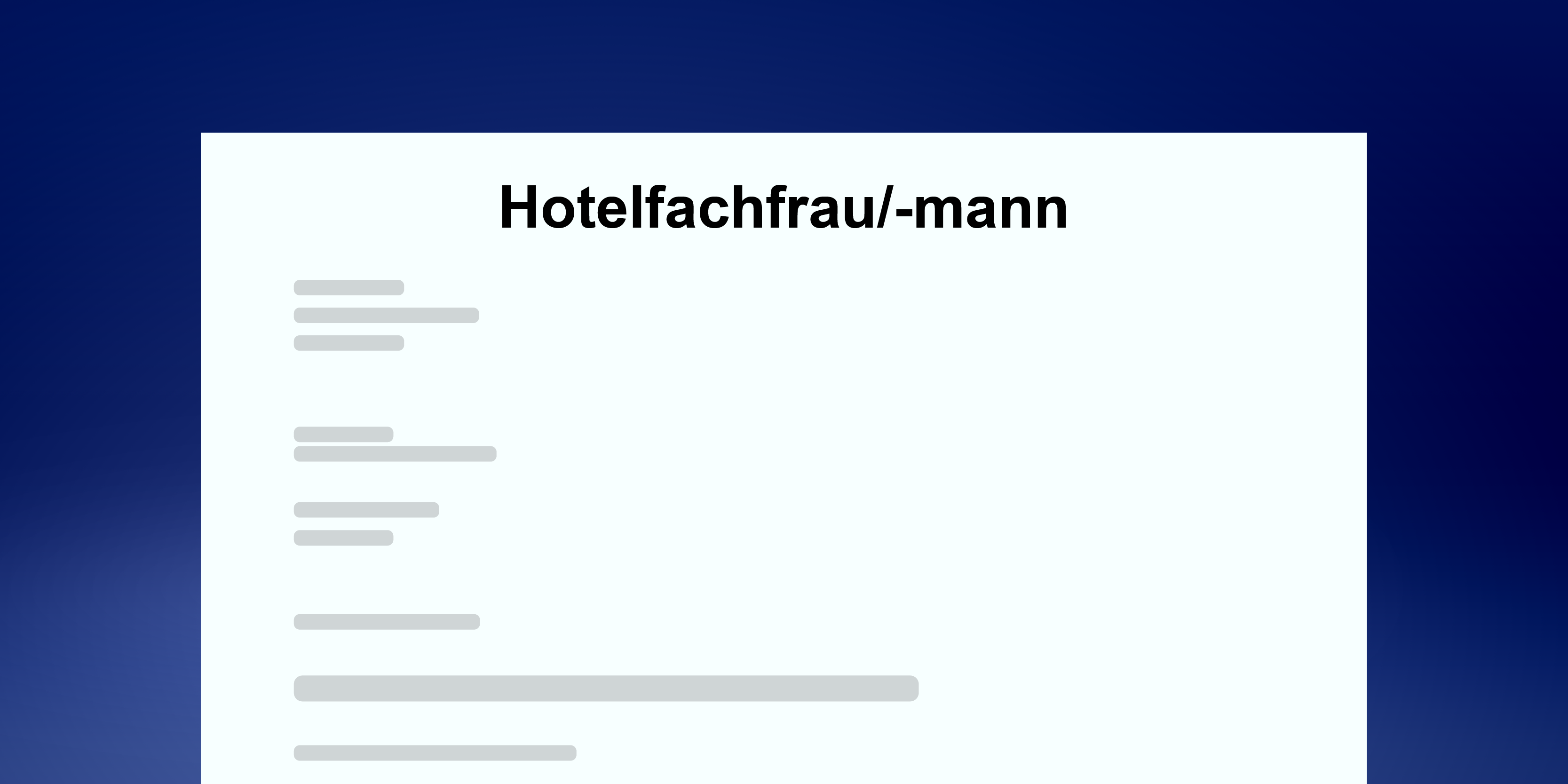 Motivationsschreiben Hotelfachfrau/-mann Schweiz – Muster und Vorlage mit Beispieltext für die Bewerbung in der Hotellerie