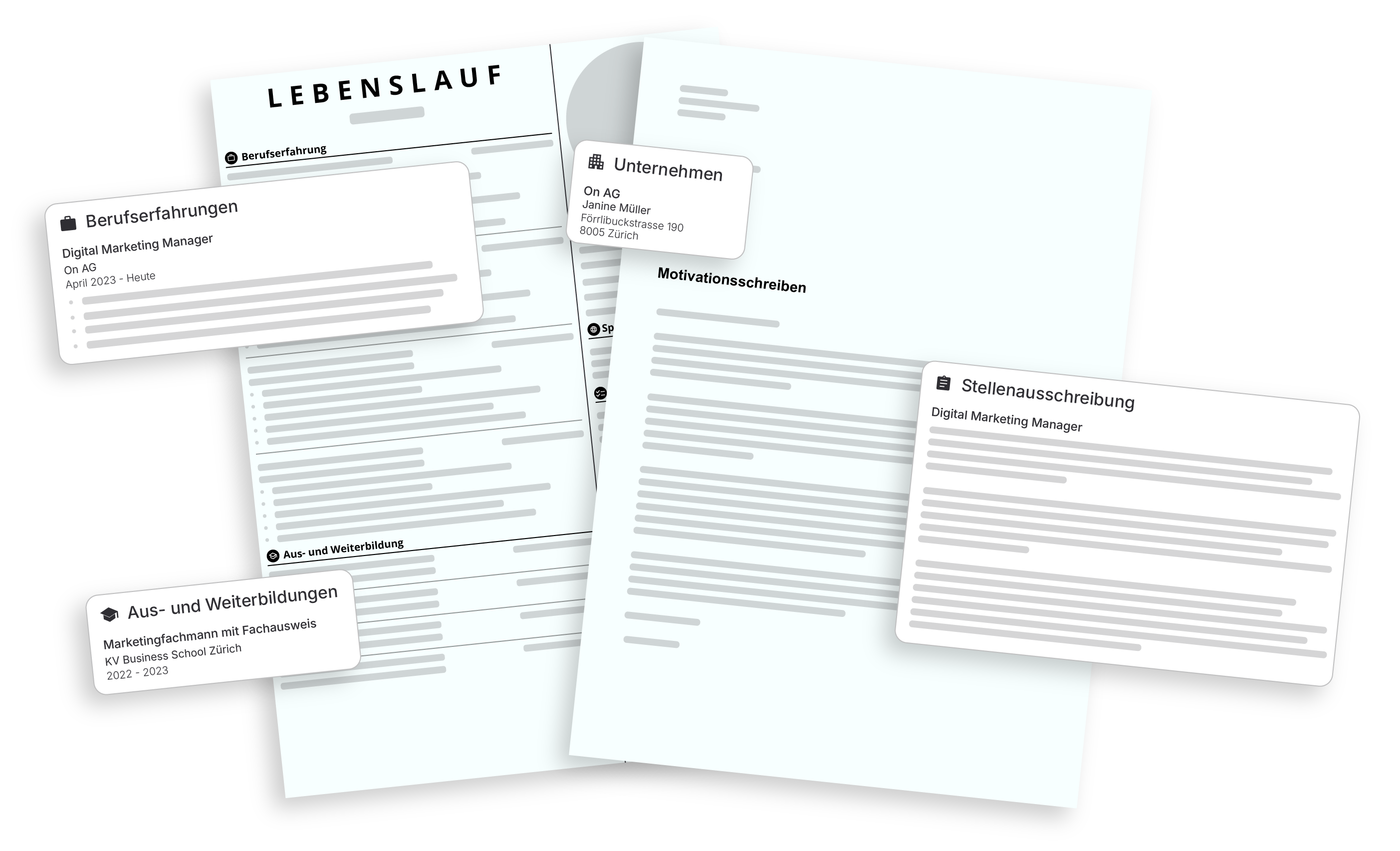 Lebenslauf und Motivationsschreiben von Truast