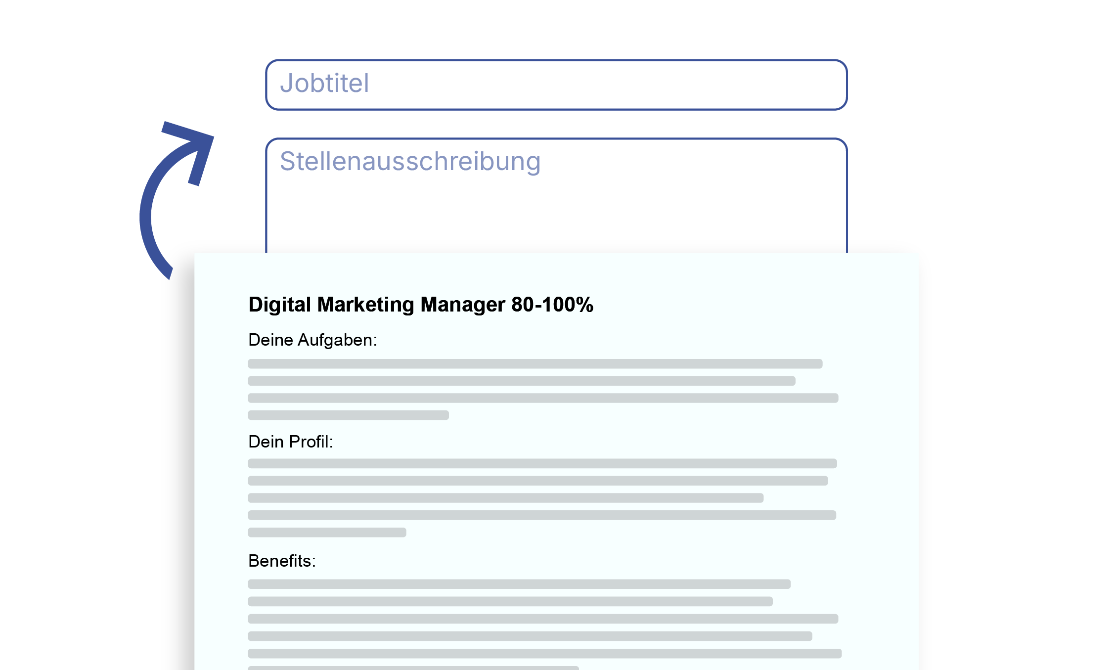Stellenbeschreibung einfügen, um ein Motivationsschreiben zu erstellen