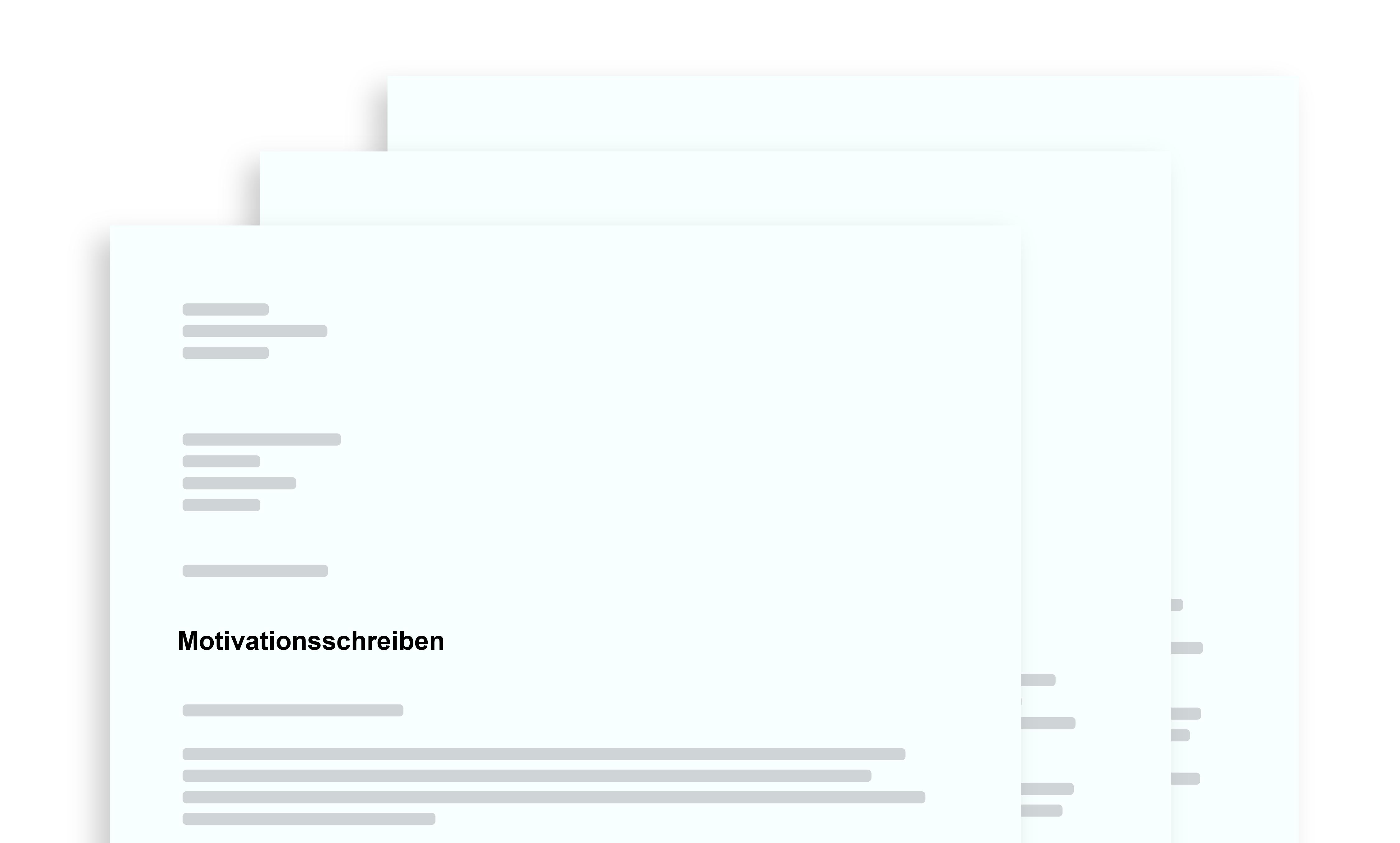 Drei verschiedene Motivationsschreiben-Vorlagen zur Auswahl
