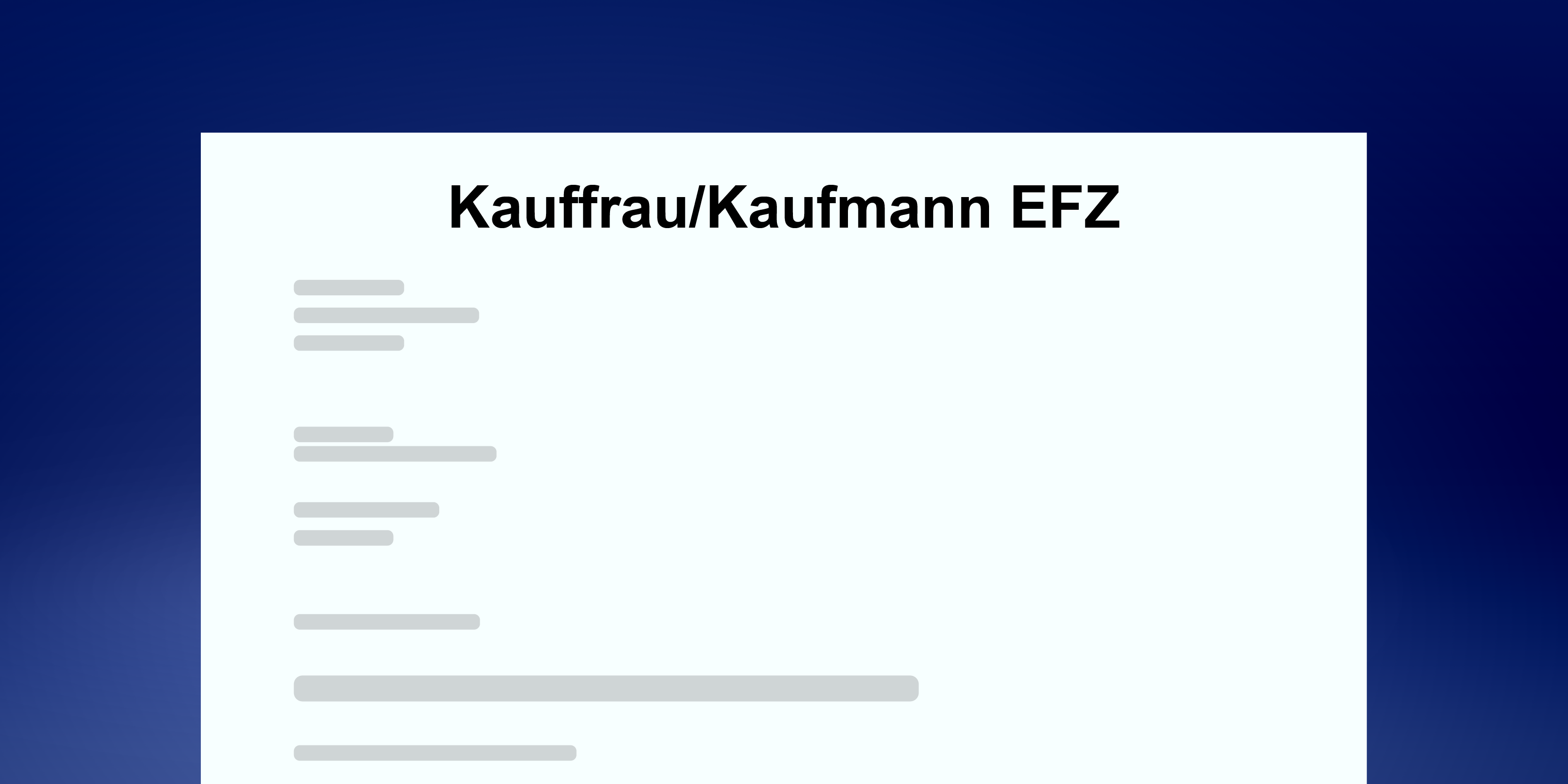 Beispiel eines Motivationsschreibens von einer Kauffrau oder einem Kaufmann EFZ in der Schweiz