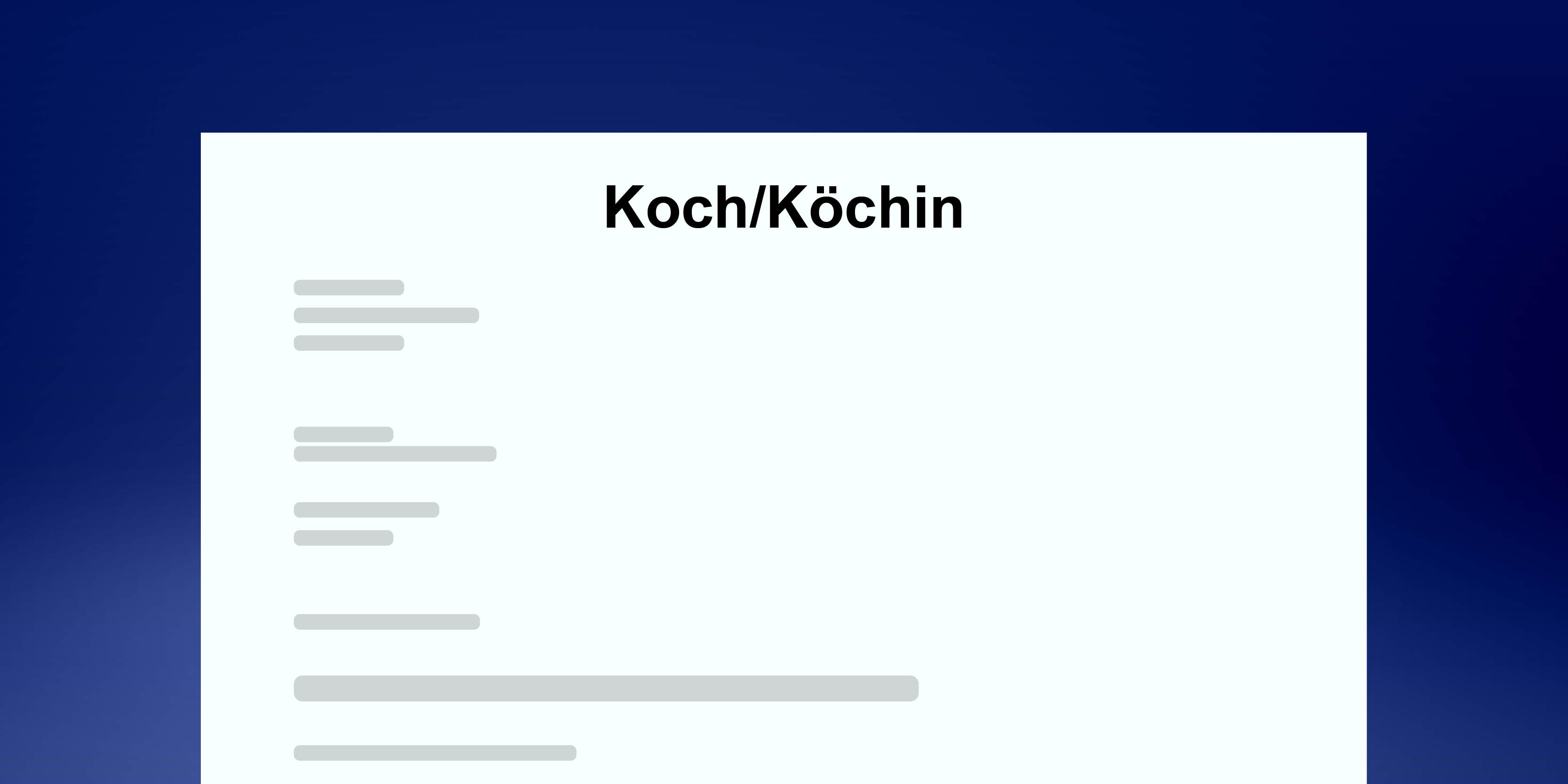 Beispiel eines Motivationsschreibens von einem Koch oder einer Köchin in der Schweiz