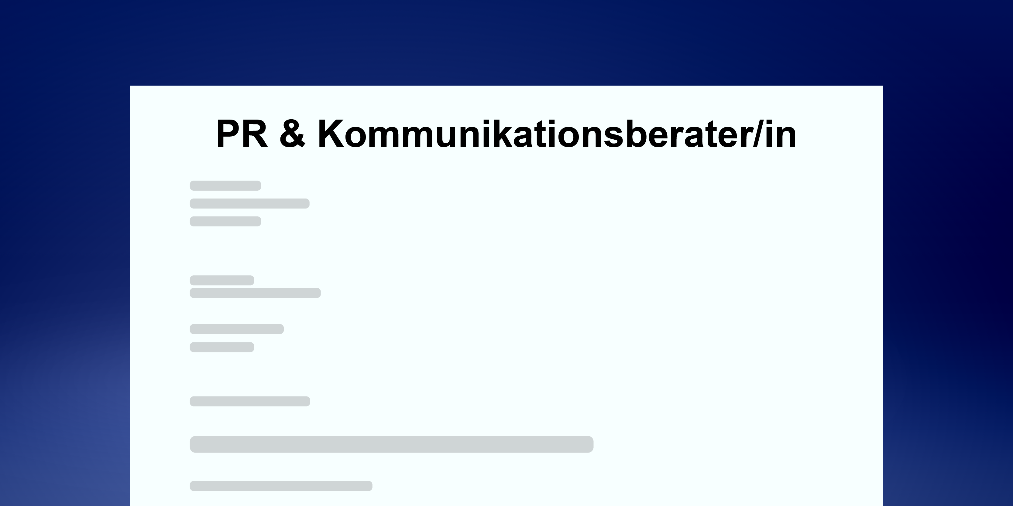 Motivationsschreiben PR Kommunikationsberater Schweiz – Beispiel mit Aufbau, Skills und Tipps für die Bewerbung in der Unternehmenskommunikation