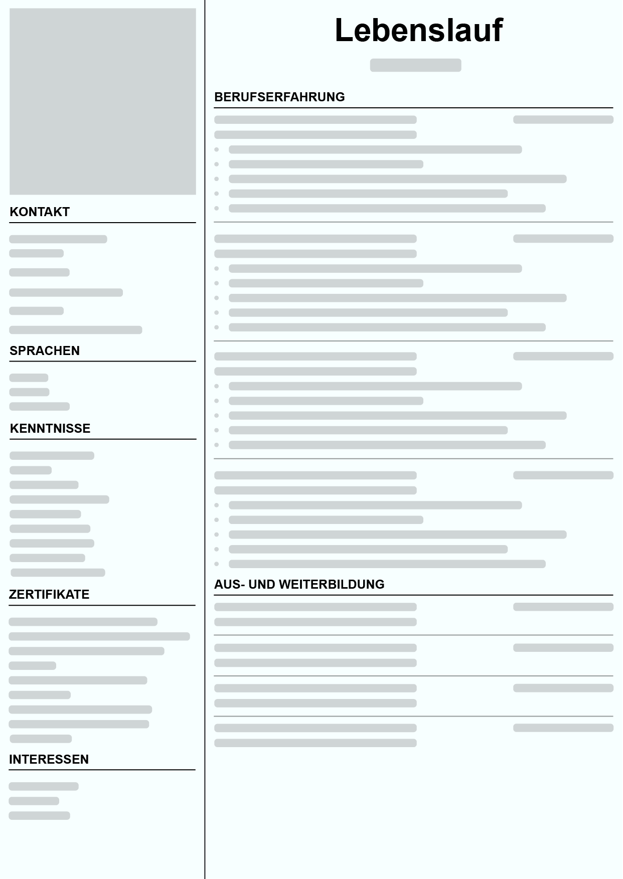 Lebenslauf Vorlagen_Klassischer Lebenslauf