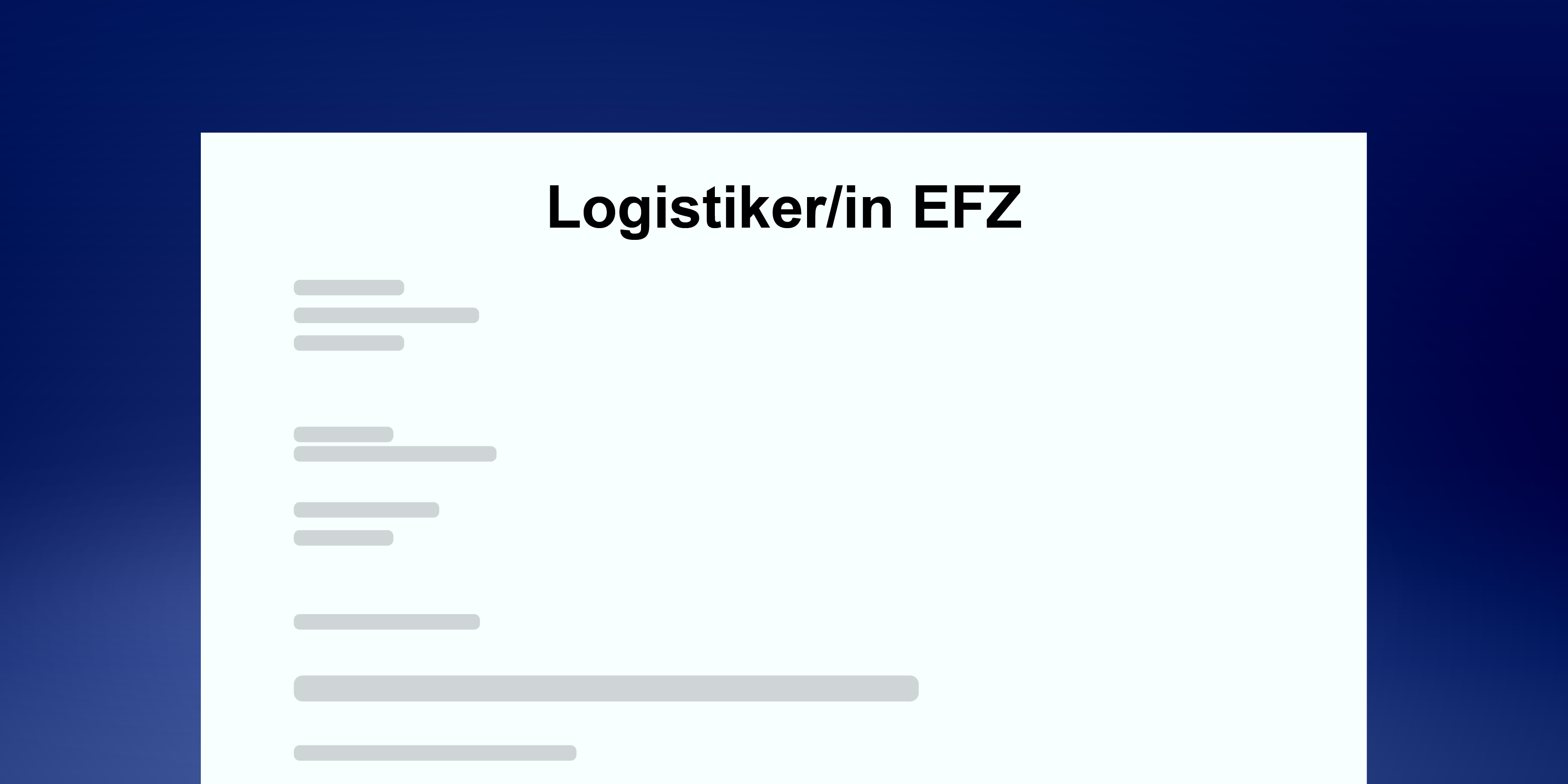 Motivationsschreiben Logistiker/in EFZ Schweiz – Muster und Vorlage mit Beispieltext für die Bewerbung in der Logistik