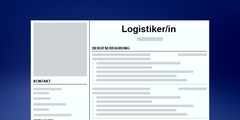 Beispiel eines Lebenslaufs von einem Logistiker/in in der Schweiz