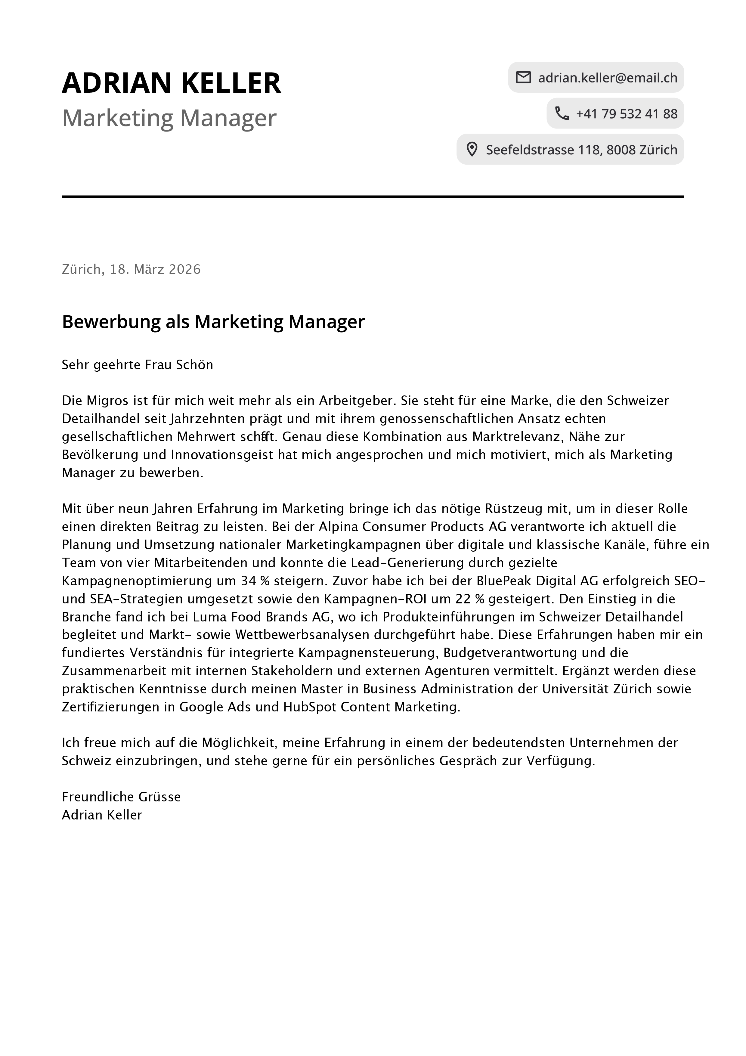 Moderne Motivationsschreiben Vorlage von Truast