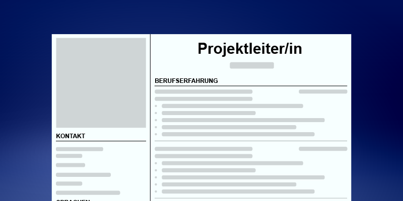 Beispiel eines Lebenslaufs von einem Projektleiter/in in der Schweiz