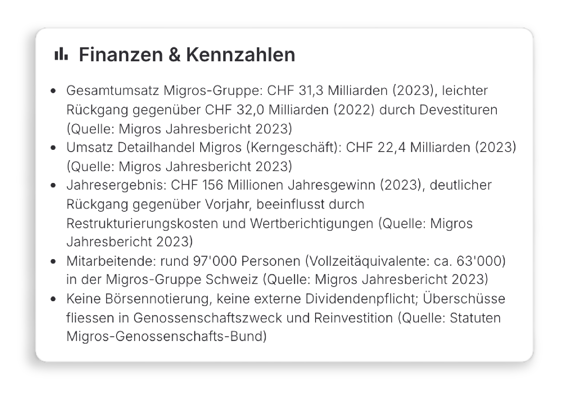 Finanzen und Kennzahlen von der Unternehmensrecherche