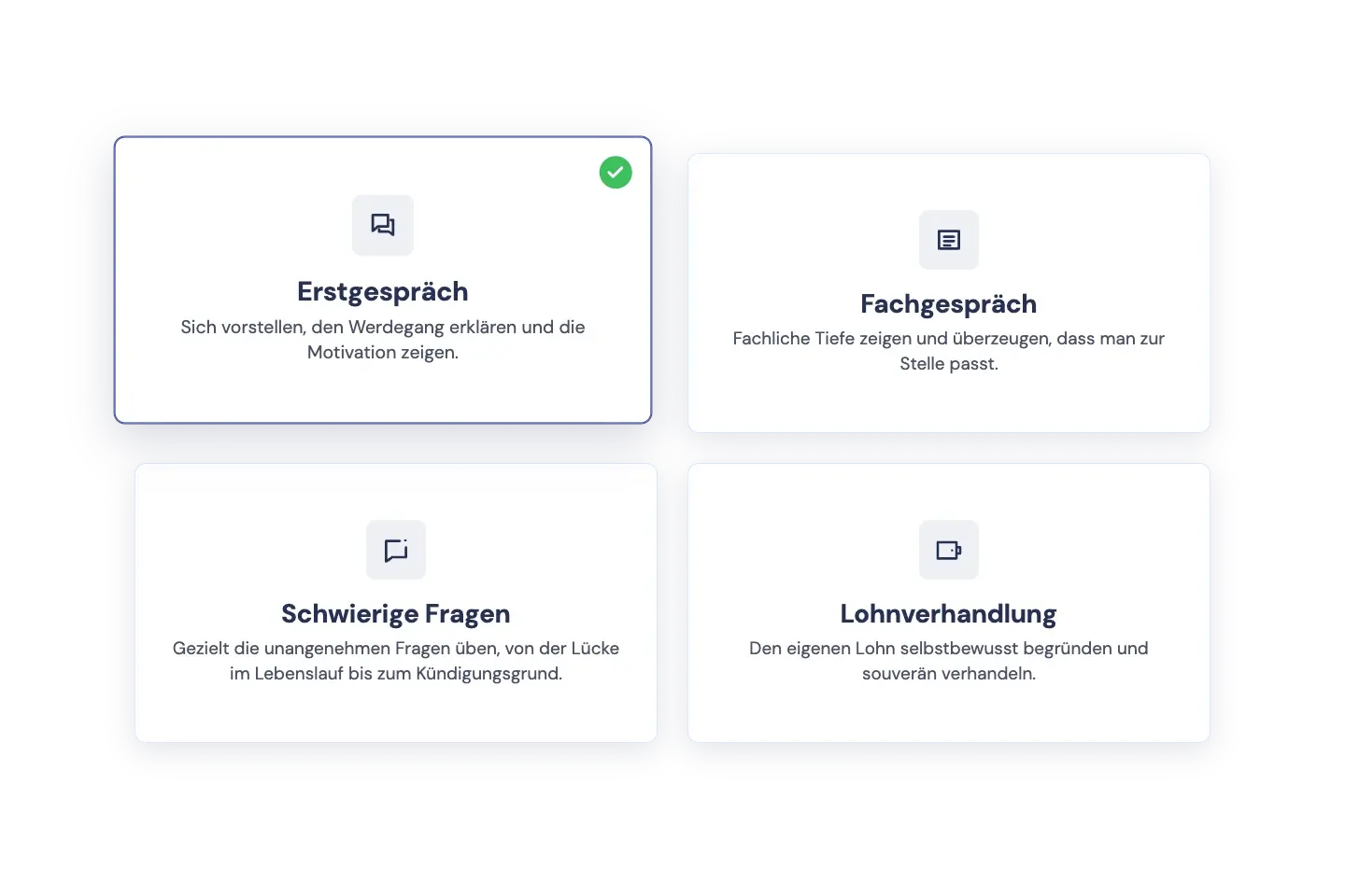 Gesprächsarten im Interviewtrainer von Truast
