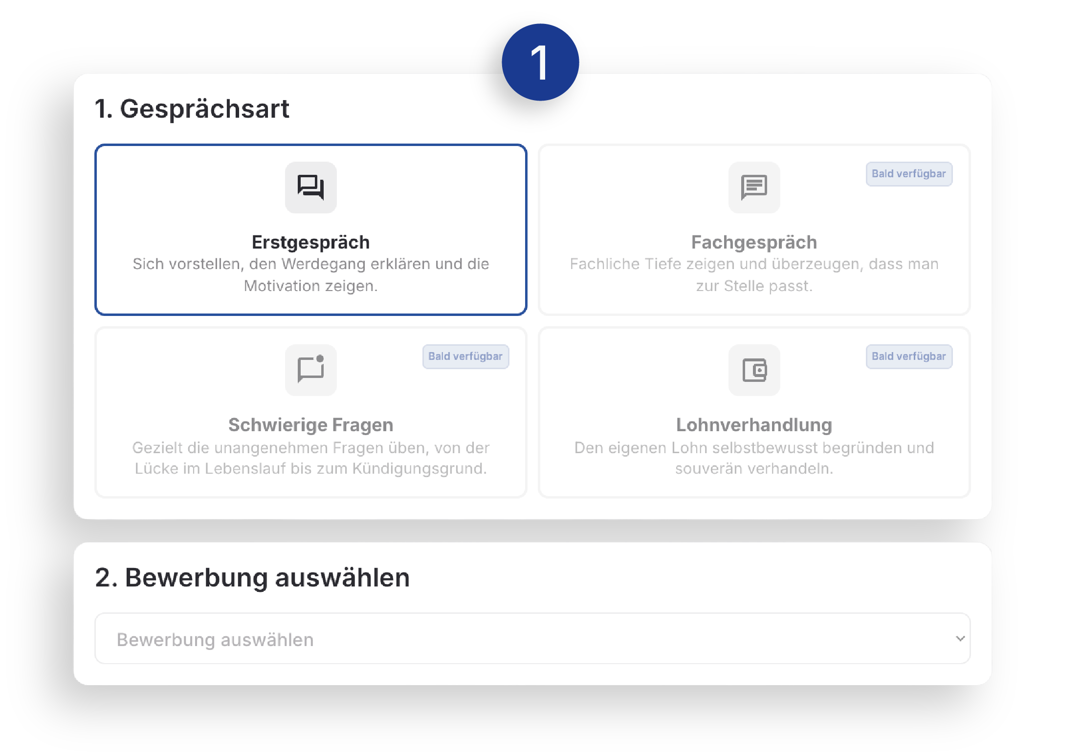 interviewtrainer_Interview einstellen